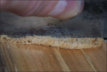 Az �les sz�nl�penge finom forg�csot v�g �s tiszta  fel�letet hagy maga ut�n.